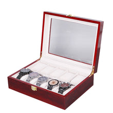 Load image into Gallery viewer, Wooden Baking Paint Watch Box Jewelry Storage Display Box, 2-bit Spray Paint, 3-bit Spray Paint, 5-bit Paint, 6-bit Paint, 10-bit Paint, 12-bit Paint, 20-bit Paint, 6+3 Double-layer Paint, 24-bit Paint, 06 Black + Rice Matte, 10-bit Black + Rice Matte ...