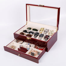 Load image into Gallery viewer, Wooden Baking Paint Watch Box Jewelry Storage Display Box, 2-bit Spray Paint, 3-bit Spray Paint, 5-bit Paint, 6-bit Paint, 10-bit Paint, 12-bit Paint, 20-bit Paint, 6+3 Double-layer Paint, 24-bit Paint, 06 Black + Rice Matte, 10-bit Black + Rice Matte ...
