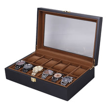 Load image into Gallery viewer, Wooden Baking Paint Watch Box Jewelry Storage Display Box, 2-bit Spray Paint, 3-bit Spray Paint, 5-bit Paint, 6-bit Paint, 10-bit Paint, 12-bit Paint, 20-bit Paint, 6+3 Double-layer Paint, 24-bit Paint, 06 Black + Rice Matte, 10-bit Black + Rice Matte ...