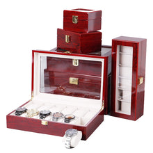 Load image into Gallery viewer, Wooden Baking Paint Watch Box Jewelry Storage Display Box, 2-bit Spray Paint, 3-bit Spray Paint, 5-bit Paint, 6-bit Paint, 10-bit Paint, 12-bit Paint, 20-bit Paint, 6+3 Double-layer Paint, 24-bit Paint, 06 Black + Rice Matte, 10-bit Black + Rice Matte ...
