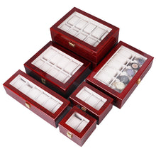 Load image into Gallery viewer, Wooden Baking Paint Watch Box Jewelry Storage Display Box, 2-bit Spray Paint, 3-bit Spray Paint, 5-bit Paint, 6-bit Paint, 10-bit Paint, 12-bit Paint, 20-bit Paint, 6+3 Double-layer Paint, 24-bit Paint, 06 Black + Rice Matte, 10-bit Black + Rice Matte ...