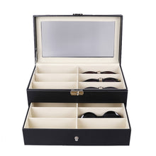 Load image into Gallery viewer, PU Leather Double-Layer Glasses Case Sunglasses Storage Display Box, Size: 33.5x19.5x15.5 cm