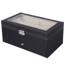Load image into Gallery viewer, PU Leather Double-Layer Glasses Case Sunglasses Storage Display Box, Size: 33.5x19.5x15.5 cm