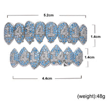 Load image into Gallery viewer, Halloween Vampire 8 Zircon Hip Hop Braces, Platinum Suit, Gold Suit, Platinum Upper Teeth, Platinum Lower Teeth, Gold Upper Teeth, Gold Lower Teeth