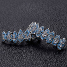Load image into Gallery viewer, Halloween Vampire 8 Zircon Hip Hop Braces, Platinum Suit, Gold Suit, Platinum Upper Teeth, Platinum Lower Teeth, Gold Upper Teeth, Gold Lower Teeth