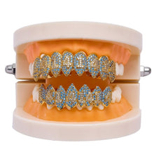 Load image into Gallery viewer, Halloween Vampire 8 Zircon Hip Hop Braces, Platinum Suit, Gold Suit, Platinum Upper Teeth, Platinum Lower Teeth, Gold Upper Teeth, Gold Lower Teeth