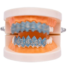 Load image into Gallery viewer, Halloween Vampire 8 Zircon Hip Hop Braces, Platinum Suit, Gold Suit, Platinum Upper Teeth, Platinum Lower Teeth, Gold Upper Teeth, Gold Lower Teeth