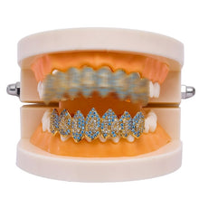 Load image into Gallery viewer, Halloween Vampire 8 Zircon Hip Hop Braces, Platinum Suit, Gold Suit, Platinum Upper Teeth, Platinum Lower Teeth, Gold Upper Teeth, Gold Lower Teeth