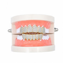 Load image into Gallery viewer, Halloween Accessories Micro-Inlaid Zircon Hip-Hop Braces, Gold Suit, Silver Suit, Gold Upper Teeth, Gold Lower Teeth, Silver Upper Teeth, Silver Lower Teeth