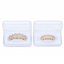 Load image into Gallery viewer, Halloween Accessories Micro-Inlaid Zircon Hip-Hop Braces, Gold Suit, Silver Suit, Gold Upper Teeth, Gold Lower Teeth, Silver Upper Teeth, Silver Lower Teeth