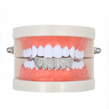 Load image into Gallery viewer, Halloween Accessories Micro-Inlaid Zircon Hip-Hop Braces, Gold Suit, Silver Suit, Gold Upper Teeth, Gold Lower Teeth, Silver Upper Teeth, Silver Lower Teeth