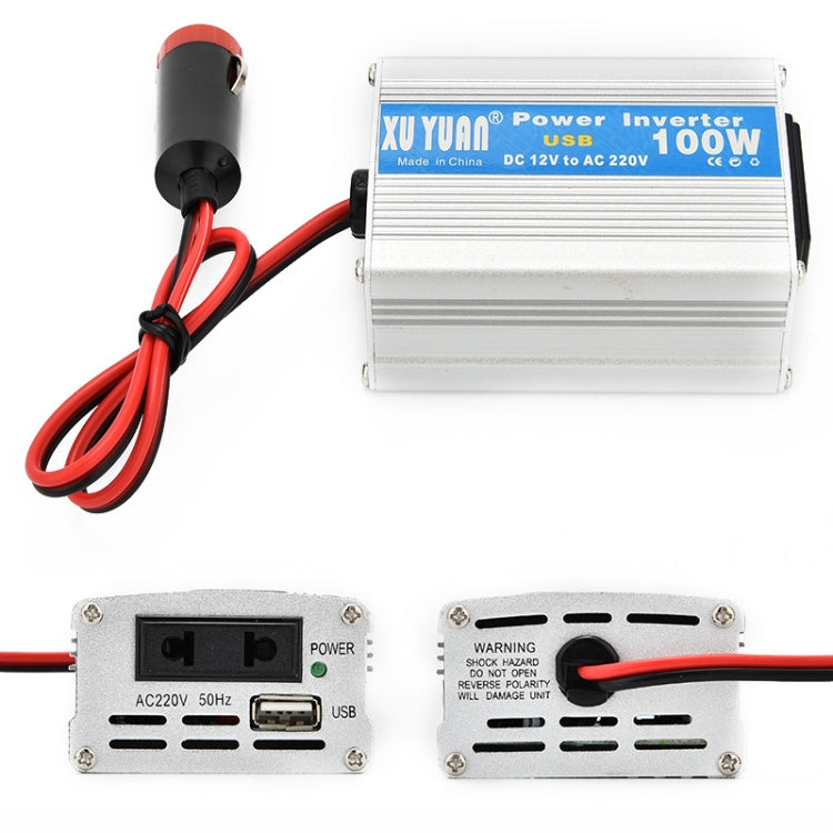 XUYUAN 100W Car Inverter Car Notebook Power Supply with USB, 12V to 220V, 24V to 220V
