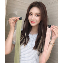 Load image into Gallery viewer, 5 PCS Color Highlighting Hair Extension Piece One-Piece Invisible Seamless Hair Extension Piece, Smoky Blue, White Tea Ash, Space Gray, Pencil Gray, Aoki Ash, Flax Gold, Fog White Copper, Aurora Violet, Thin Plum Purple, Thin Rattan, Cherry Pink       ...