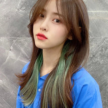 Load image into Gallery viewer, 5 PCS Color Highlighting Hair Extension Piece One-Piece Invisible Seamless Hair Extension Piece, Smoky Blue, White Tea Ash, Space Gray, Pencil Gray, Aoki Ash, Flax Gold, Fog White Copper, Aurora Violet, Thin Plum Purple, Thin Rattan, Cherry Pink       ...
