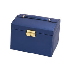 Load image into Gallery viewer, Three-Layer Leather Drawer Type Jewelry Storage Box Earrings Box With Lock, Three-Layer (Nude Pink), Three-Layer (Navy Blue), Three-Layer (Creamy White), Three-Layer (Dark Green)