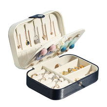 Load image into Gallery viewer, Double-Layer Jewelry Storage Box Earrings Ring Portable Flannel Jewelry Box