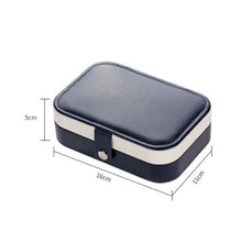 Load image into Gallery viewer, Double-Layer Jewelry Storage Box Earrings Ring Portable Flannel Jewelry Box