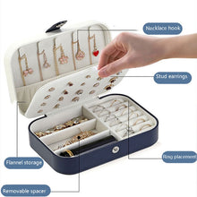 Load image into Gallery viewer, Double-Layer Jewelry Storage Box Earrings Ring Portable Flannel Jewelry Box