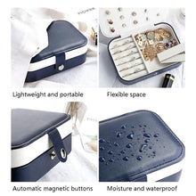 Load image into Gallery viewer, Double-Layer Jewelry Storage Box Earrings Ring Portable Flannel Jewelry Box