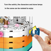 Load image into Gallery viewer, 601077 Cherry Blossom Series Transparent Light Rotating Box Puzzle Assembled Toy Small Particle Building Blocks
