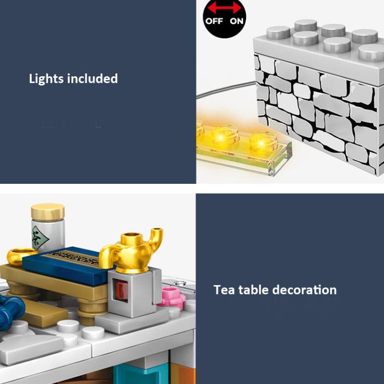 601077 Cherry Blossom Series Transparent Light Rotating Box Puzzle Assembled Toy Small Particle Building Blocks