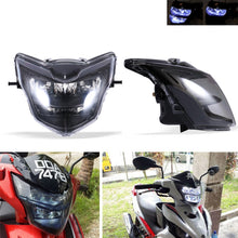 Load image into Gallery viewer, Motorcycle LDE Retro Headlights LED Far Near Beam Lights For Yamaha LC135 V2-V6, Transparent Glass, Smoked Glass