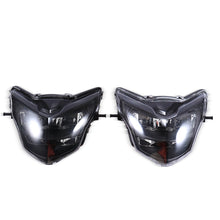 Load image into Gallery viewer, Motorcycle LDE Retro Headlights LED Far Near Beam Lights For Yamaha LC135 V2-V6, Transparent Glass, Smoked Glass