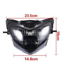 Load image into Gallery viewer, Motorcycle LDE Retro Headlights LED Far Near Beam Lights For Yamaha LC135 V2-V6, Transparent Glass, Smoked Glass