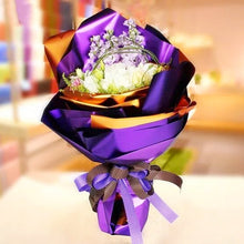 Load image into Gallery viewer, Matte Platinum Paper Flower Wrapping Paper OPP Material Bouquet Wrapping Paper, Army Green, Breown, Royal Blue, Wine Red, Rose Red, Red, Golden, Deep Purple, Silver, Black, Medium Purple, Cement Gray, Moonlight Blue, Natural Green