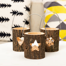 Load image into Gallery viewer, 120211 Valentine Day Atmosphere Lamp Candle Holder Cafe Decoration Home Party Decoration Tea Wax Wooden Candle Cup, Snowflake, Pine, Five Stars, Love