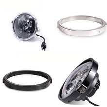 Load image into Gallery viewer, 5.75 Inch Round Retro Headlight Ring Motorcycle Headlight Modification Parts, Black, Silver