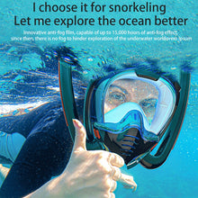 Load image into Gallery viewer, Snorkeling Mask Double Tube Silicone Full Dry Diving Mask Adult Swimming Mask Diving Goggles, S/M, L/XL