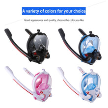 Load image into Gallery viewer, Snorkeling Mask Double Tube Silicone Full Dry Diving Mask Adult Swimming Mask Diving Goggles, S/M, L/XL