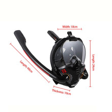 Load image into Gallery viewer, Snorkeling Mask Double Tube Silicone Full Dry Diving Mask Adult Swimming Mask Diving Goggles, S/M, L/XL