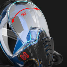 Load image into Gallery viewer, Snorkeling Mask Double Tube Silicone Full Dry Diving Mask Adult Swimming Mask Diving Goggles, S/M, L/XL