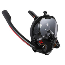 Load image into Gallery viewer, Snorkeling Mask Double Tube Silicone Full Dry Diving Mask Adult Swimming Mask Diving Goggles, S/M, L/XL