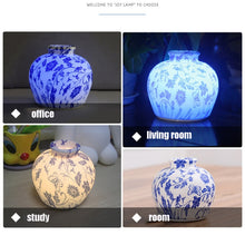 Load image into Gallery viewer, QH-28 Blue-and-white Porcelain Silicone Night Light USB Bedroom Bedside Lamp Pat Sensor Lamp