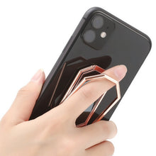 Load image into Gallery viewer, Folding And Sticking Zinc Alloy Mobile Phone Ring Holder Car Magnetic Ring Buckle, Cool Black, Rose Gold