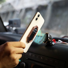 Load image into Gallery viewer, Folding And Sticking Zinc Alloy Mobile Phone Ring Holder Car Magnetic Ring Buckle, Cool Black, Rose Gold