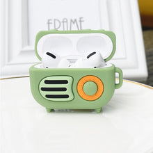 Load image into Gallery viewer, 2 PCS Retro Radio Shape Protective Cover Silicone Case for AirPods Pro, Green, Blue Gray, Matcha Green, Pink, Green+Finger Ring