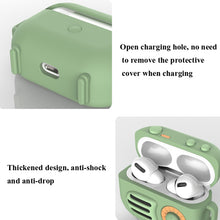 Load image into Gallery viewer, 2 PCS Retro Radio Shape Protective Cover Silicone Case for AirPods Pro, Green, Blue Gray, Matcha Green, Pink, Green+Finger Ring