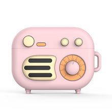 Load image into Gallery viewer, 2 PCS Retro Radio Shape Protective Cover Silicone Case for AirPods Pro, Green, Blue Gray, Matcha Green, Pink, Green+Finger Ring