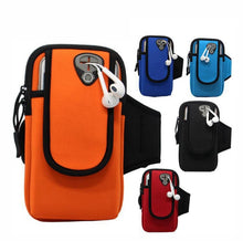 Load image into Gallery viewer, Running Mobile Phone Arm Bag Sports Mobile Phone Arm Sleeve, 10.5x19cm (Red), 10.5x19cm (Black), 10.5x19cm (Orange), 10.5x19cm (Light Blue), 10.5x19cm (Navy Blue)