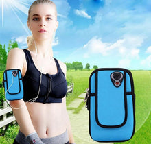 Load image into Gallery viewer, Running Mobile Phone Arm Bag Sports Mobile Phone Arm Sleeve, 10.5x19cm (Red), 10.5x19cm (Black), 10.5x19cm (Orange), 10.5x19cm (Light Blue), 10.5x19cm (Navy Blue)