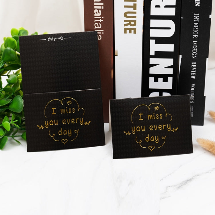 100 PCS Valentines Day Bronzing Greeting Card Flower Shop Birthday Thank You Card, Wish You All The Best, I Miss You Every Day, Thank You Very Much, I Keep You In My Heart Forever, Happy Every Day, Send You My Heart, Bright Future Happy Life           ...