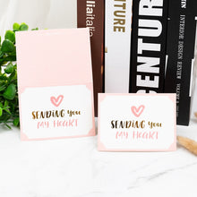 Load image into Gallery viewer, 100 PCS Valentines Day Bronzing Greeting Card Flower Shop Birthday Thank You Card, Wish You All The Best, I Miss You Every Day, Thank You Very Much, I Keep You In My Heart Forever, Happy Every Day, Send You My Heart, Bright Future Happy Life           ...
