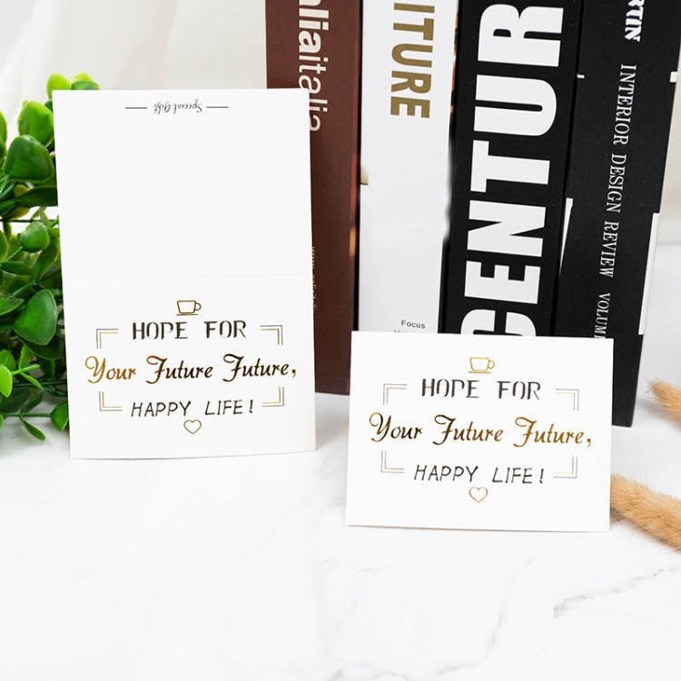 100 PCS Valentines Day Bronzing Greeting Card Flower Shop Birthday Thank You Card, Wish You All The Best, I Miss You Every Day, Thank You Very Much, I Keep You In My Heart Forever, Happy Every Day, Send You My Heart, Bright Future Happy Life           ...