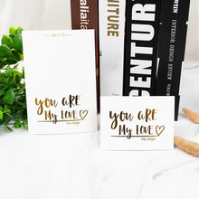 Load image into Gallery viewer, 100 PCS Valentines Day Bronzing Greeting Card Flower Shop Birthday Thank You Card, Wish You All The Best, I Miss You Every Day, Thank You Very Much, I Keep You In My Heart Forever, Happy Every Day, Send You My Heart, Bright Future Happy Life           ...