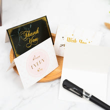 Load image into Gallery viewer, 100 PCS Valentines Day Bronzing Greeting Card Flower Shop Birthday Thank You Card, Wish You All The Best, I Miss You Every Day, Thank You Very Much, I Keep You In My Heart Forever, Happy Every Day, Send You My Heart, Bright Future Happy Life           ...