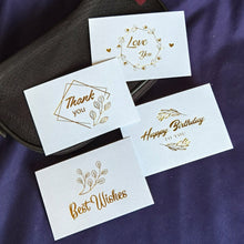 Load image into Gallery viewer, 150 PCS Wedding Blessing Card Thank You Message Gift Decoration Card Bronzing Flower Greeting Card, Blessing （White）, Thank You （White）, Love You （White）, Happy Birthday （White）, Blessing （Black）, Thank You （Black）, Love You （Black）                    ...